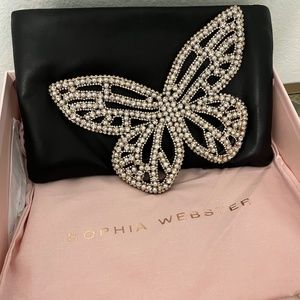 Sophia Webster Crystal Embellished Butterfly Clutch Bag
